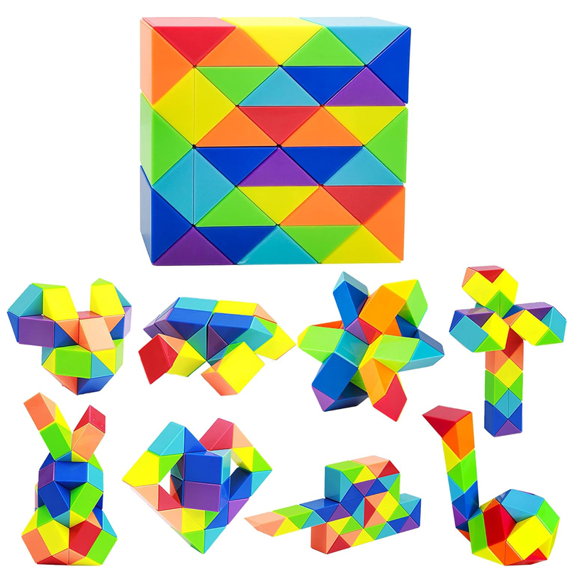 Kids Education Related - Magic Snake Cube Twist Puzzle 72/48/36/24
