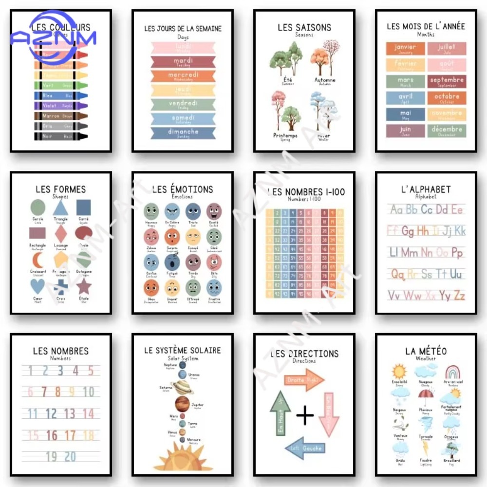 Kids Education System - 1Pc Bilingual French Educational Learn Number
