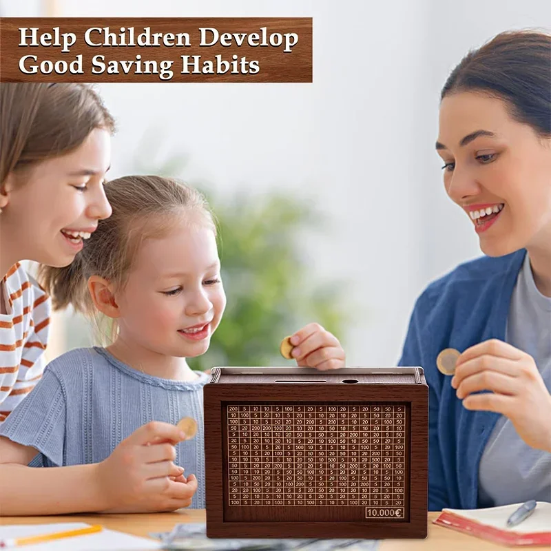 Saving Goal Wooden Money Bank  - огляд і ціна Kids Education Savings