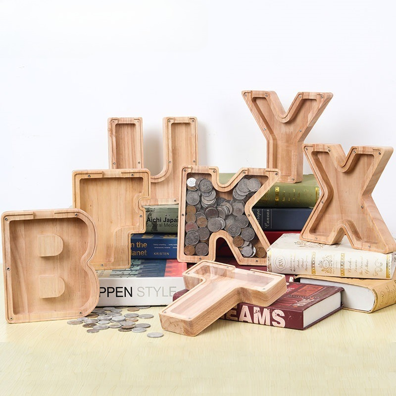 Wooden Alphabet Money Box for  - огляд і ціна Kids Education Savings